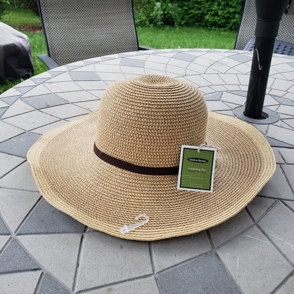 Smith Hawken Beige Straw Large Sun Hat Nwt -